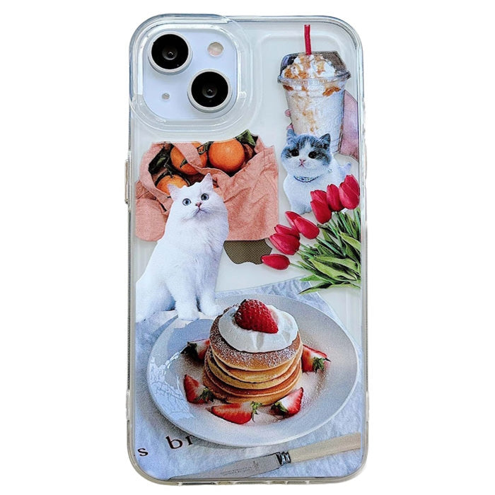 VILZSTUDIOS Cute phone case with pancakes and cat design