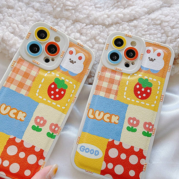 VILZSTUDIOS Colorful Bunny Patchwork iPhone Case design