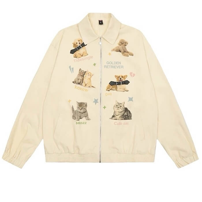 VILZSTUDIOS Playful pet graphic oversized jacket from VILZSTUDIOS