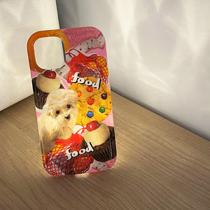 VILZSTUDIOS Cute phone case with dog and dessert design