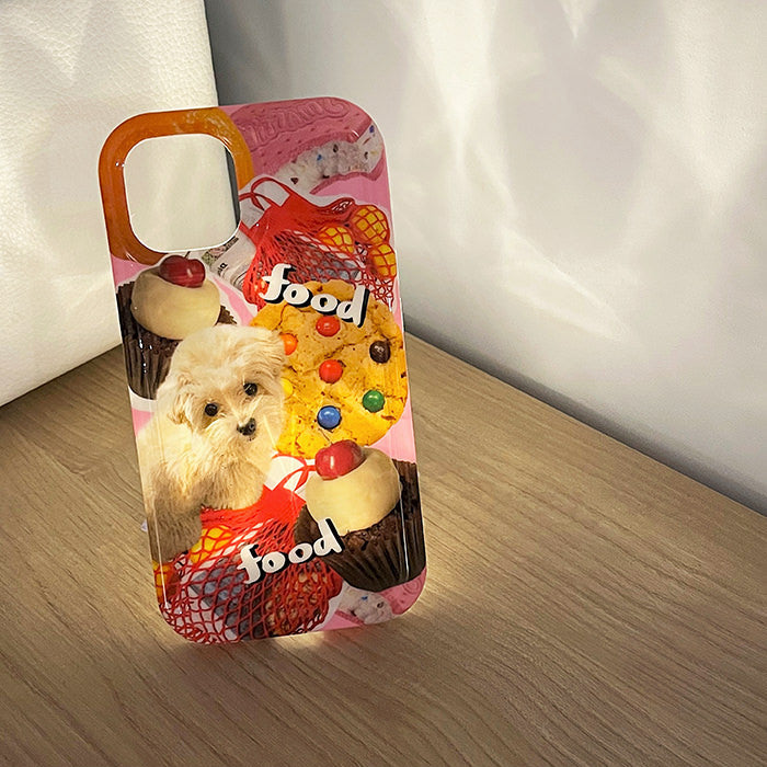 VILZSTUDIOS Cute phone case with dog and dessert design