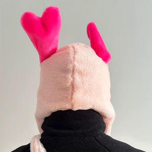 VILZSTUDIOS Cute plush hat with heart ears and brain design