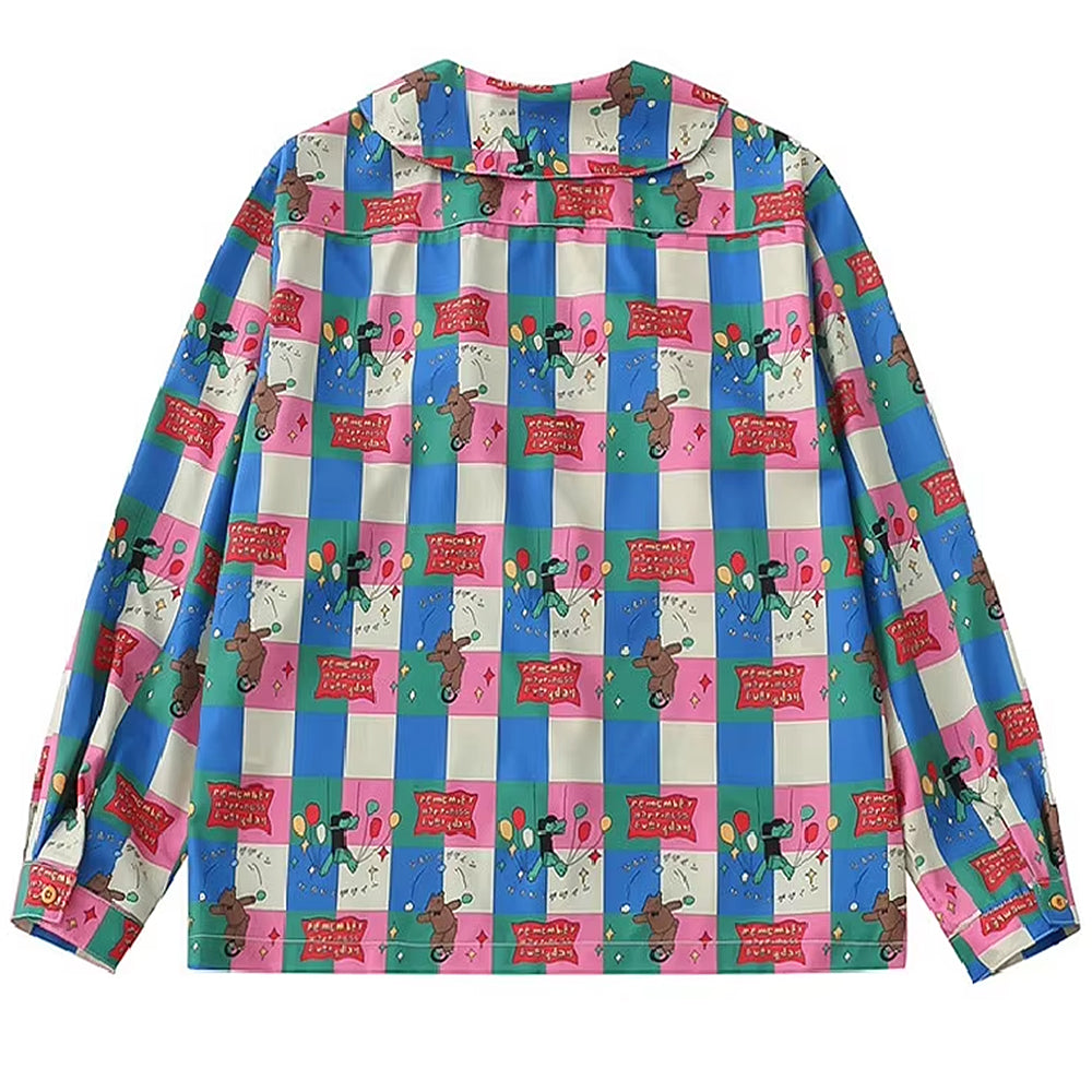 VILZSTUDIOS Colorful oversized collar shirt with playful design