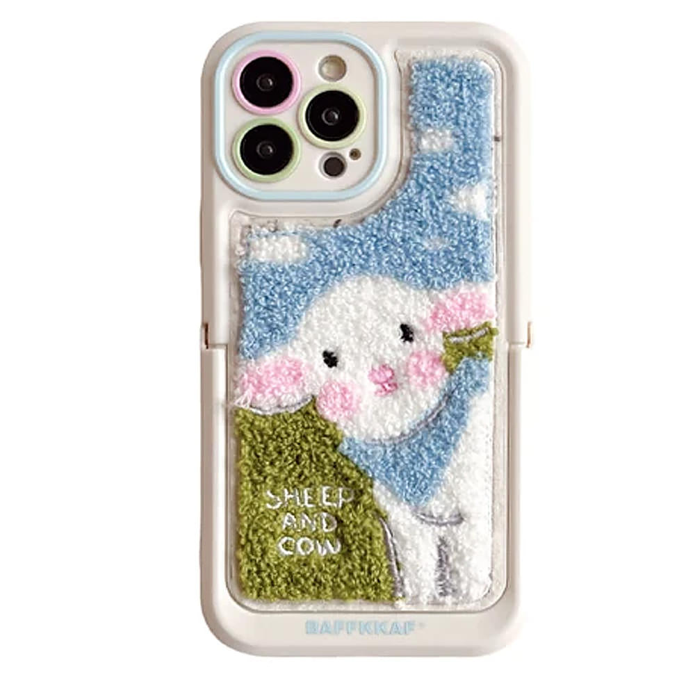 VILZSTUDIOS Embroidered sheep design phone case