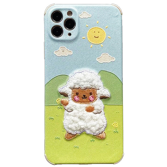 VILZSTUDIOS Sheep embroidery phone case design