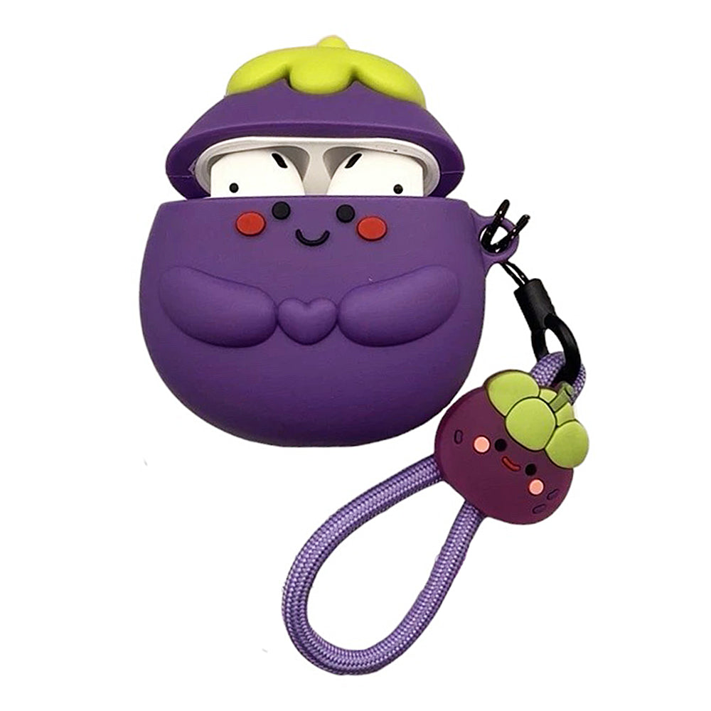 VILZSTUDIOS Cute smiling eggplant design AirPods case