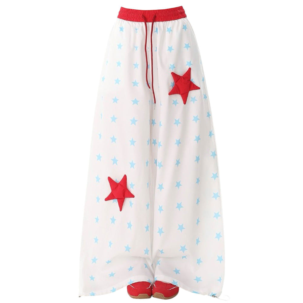 VILZSTUDIOS Playful wide-leg trousers with star prints
