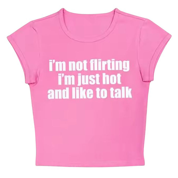 VILZSTUDIOS Cropped baby tee with playful text design
