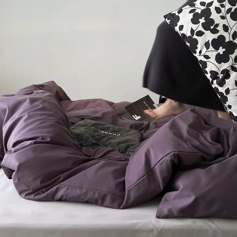 Plum Floral Duvet Cover Set