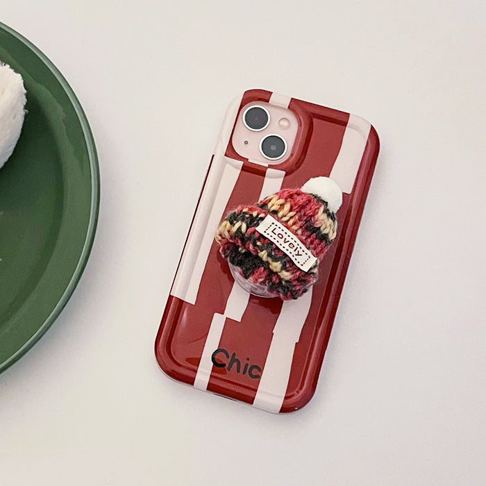 VILZSTUDIOS Stylish PopSocket iPhone case featuring a knit hat design