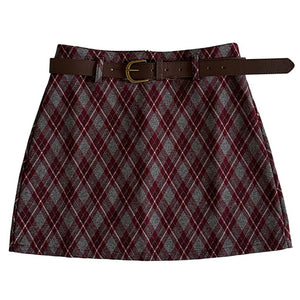 VILZSTUDIOS Fashionable mini skirt with argyle pattern