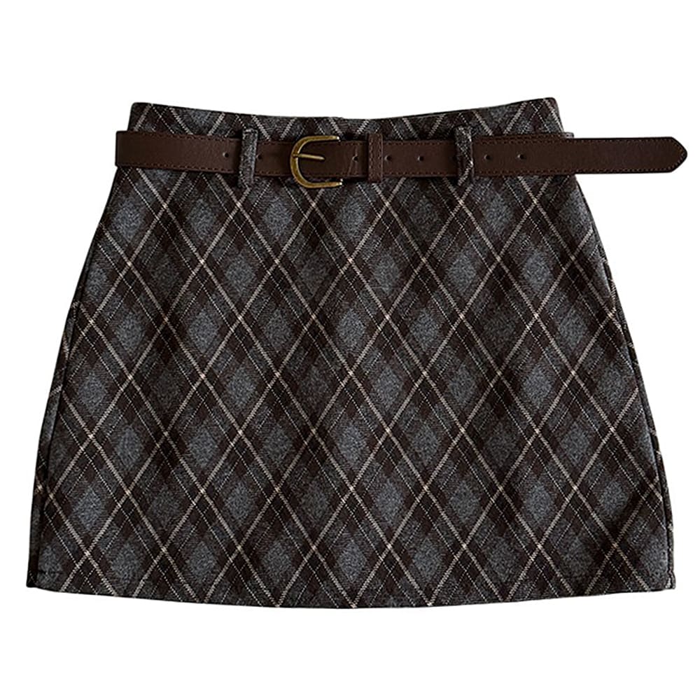 VILZSTUDIOS Fashionable mini skirt with argyle pattern
