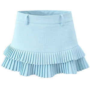 VILZSTUDIOS Double layer pleated mini skirt for stylish looks