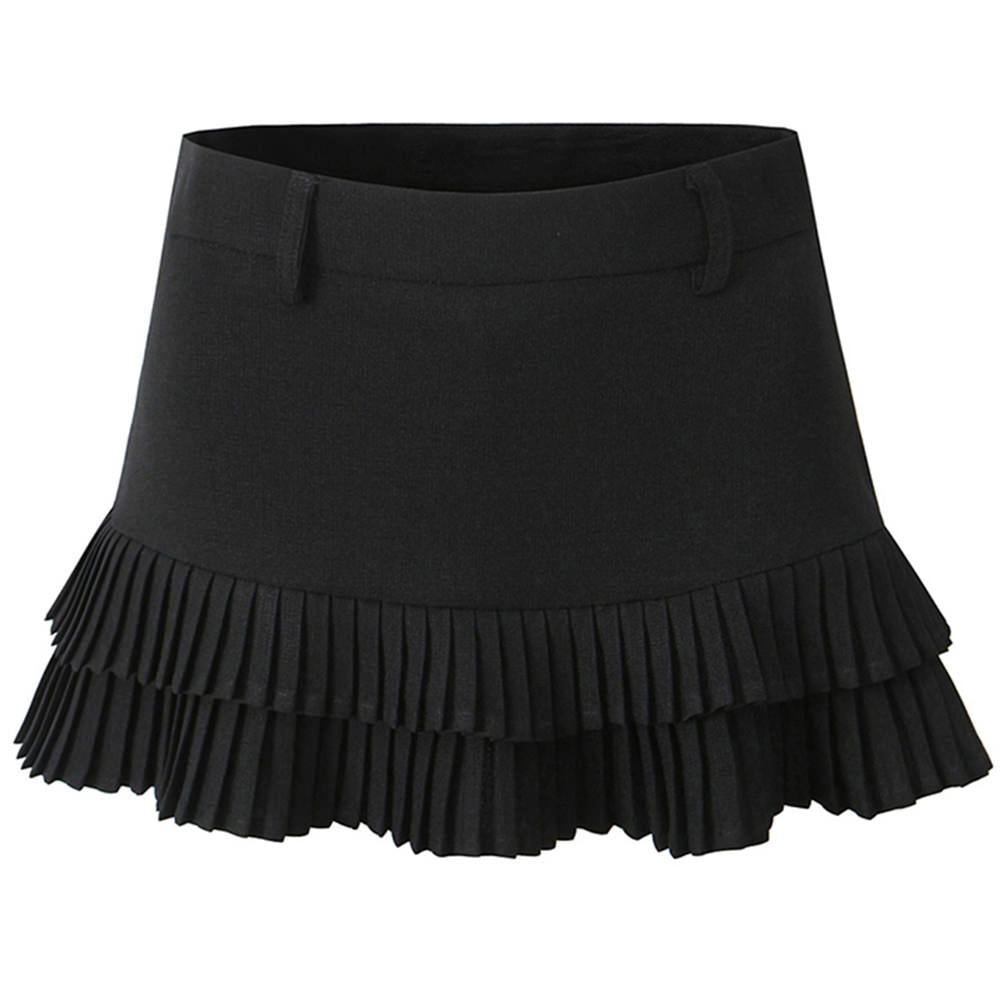 VILZSTUDIOS Double layer pleated mini skirt for stylish looks