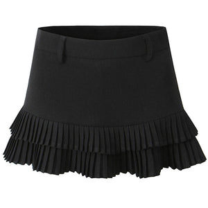 VILZSTUDIOS Double layer pleated mini skirt for stylish looks