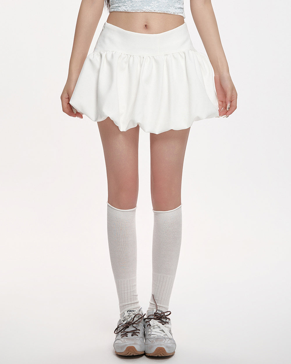 VILZSTUDIOS Stylish balloon skirt with ruffled details