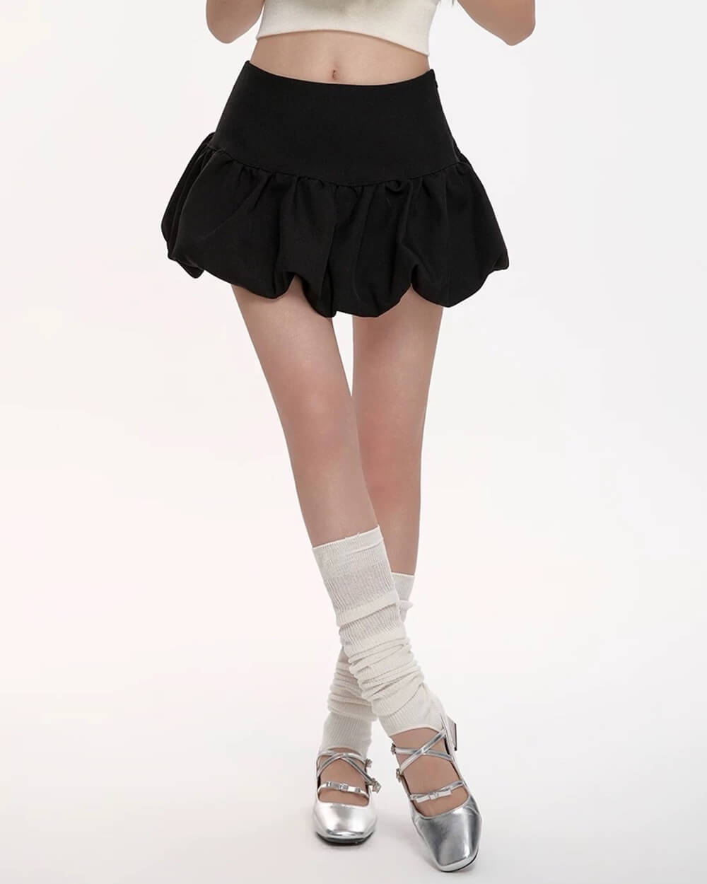 VILZSTUDIOS Stylish balloon skirt with ruffled details
