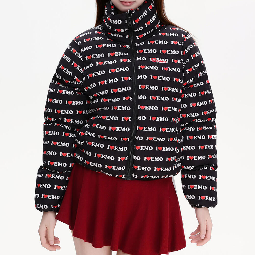 VILZSTUDIOS I Love Emo Puffer Jacket for streetwear fashion