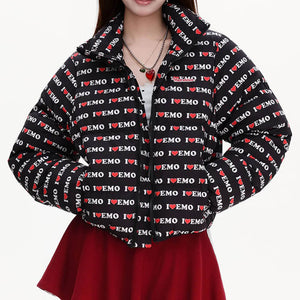 VILZSTUDIOS I Love Emo Puffer Jacket for streetwear fashion