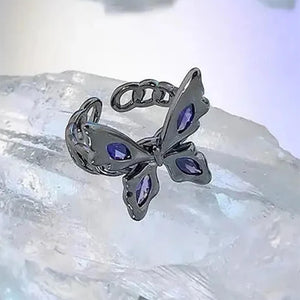 VILZSTUDIOS Punk aesthetic butterfly adjustable ring