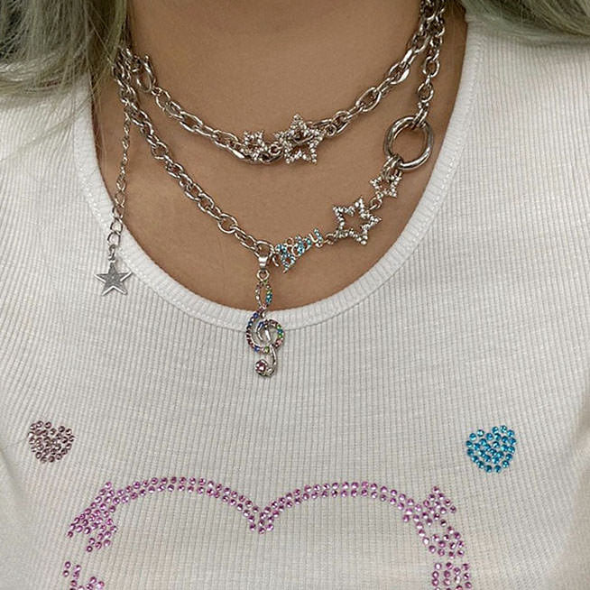 VILZSTUDIOS Radiant Celestial Chain Necklace with star charm
