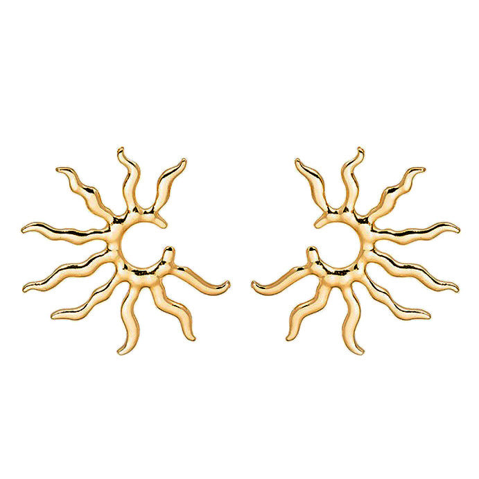 VILZSTUDIOS Stylish golden sun earrings for a fashionable look