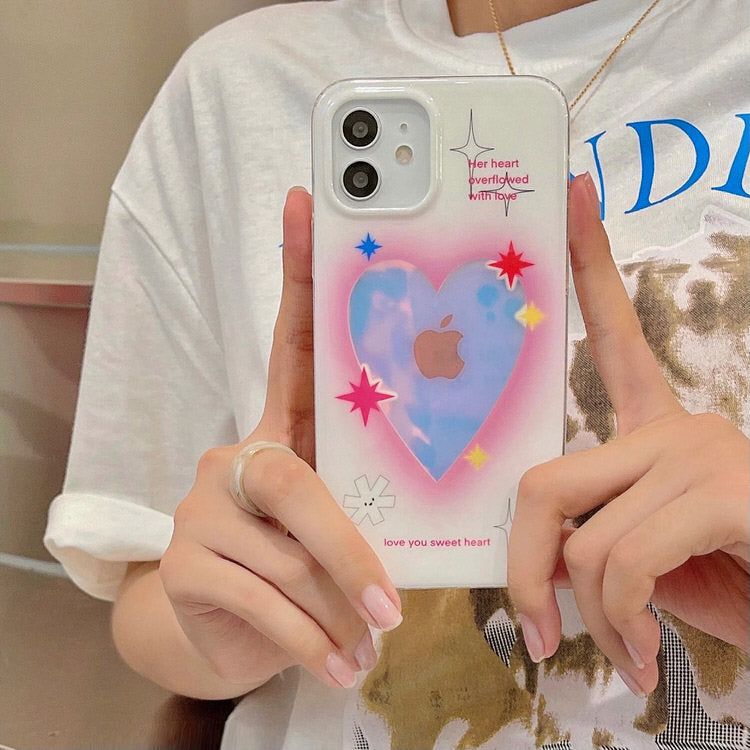 VILZSTUDIOS Vibrant holographic heart iPhone case