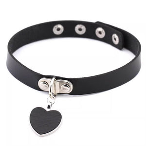 VILZSTUDIOS Stylish leather choker necklace with adjustable buckles