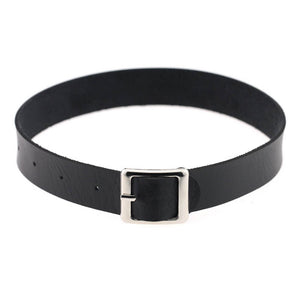 VILZSTUDIOS Stylish leather choker necklace with adjustable buckles