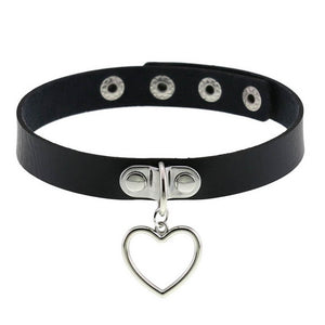 VILZSTUDIOS Stylish leather choker necklace with adjustable buckles