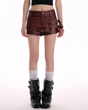 VILZSTUDIOS Stylish leather mini skirt for modern fashion