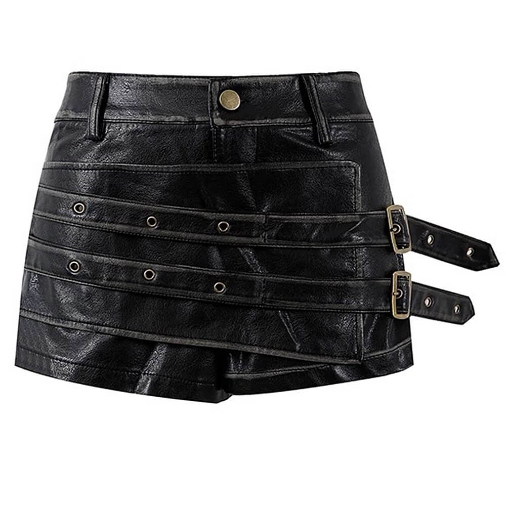 VILZSTUDIOS Stylish leather mini skirt for modern fashion