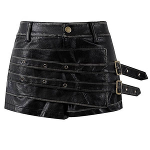 VILZSTUDIOS Stylish leather mini skirt for modern fashion
