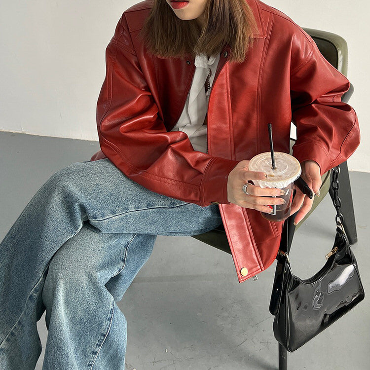 VILZSTUDIOS red bomber grunge jacket