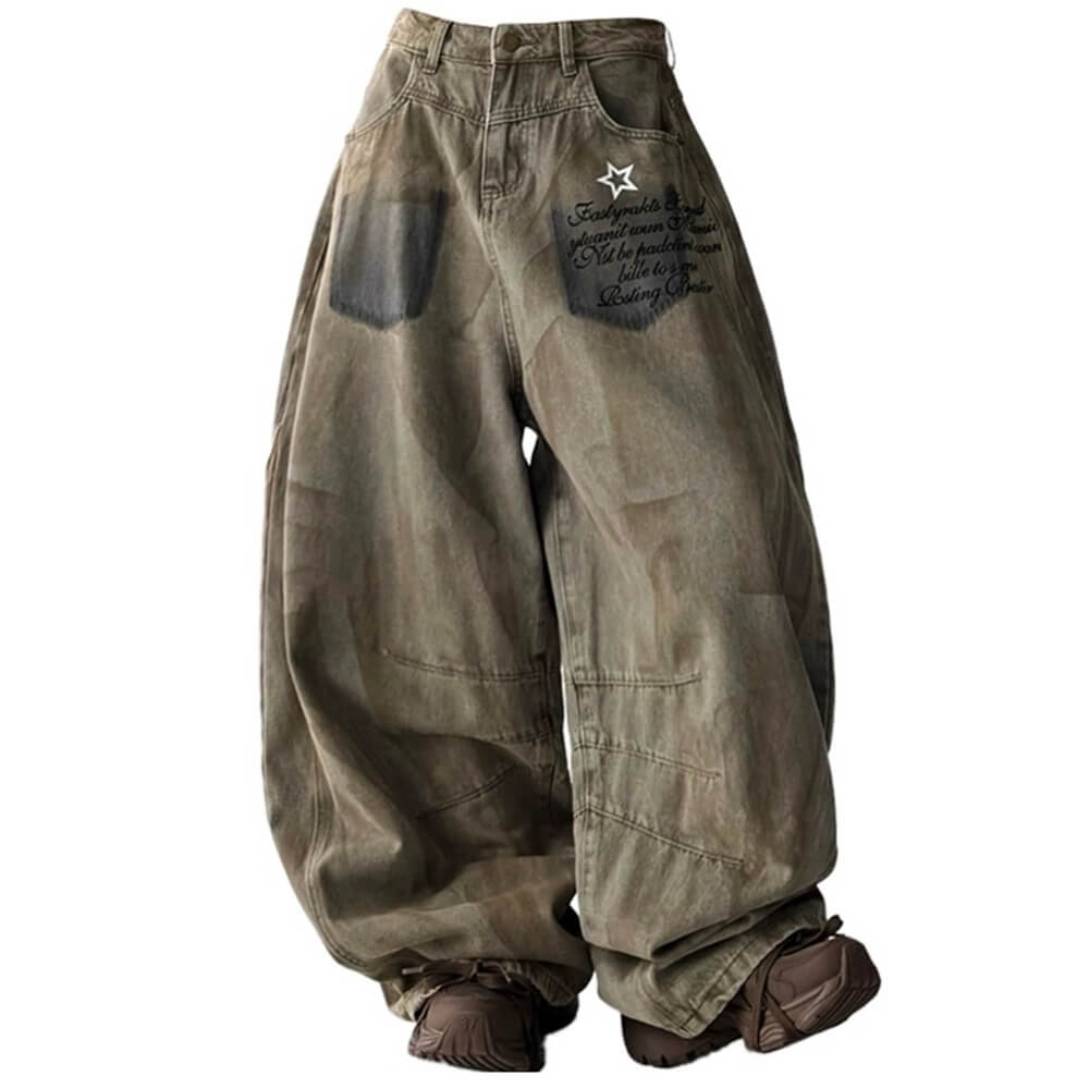 VILZSTUDIOS Rebellious ripped wide-leg jeans for streetwear fashion