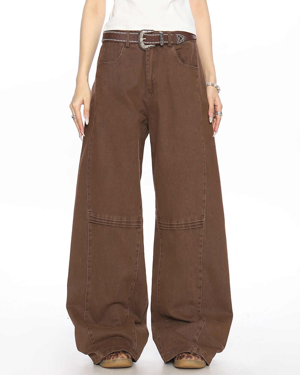 VILZSTUDIOS Wide-leg trousers with high-rise fit and flared legs