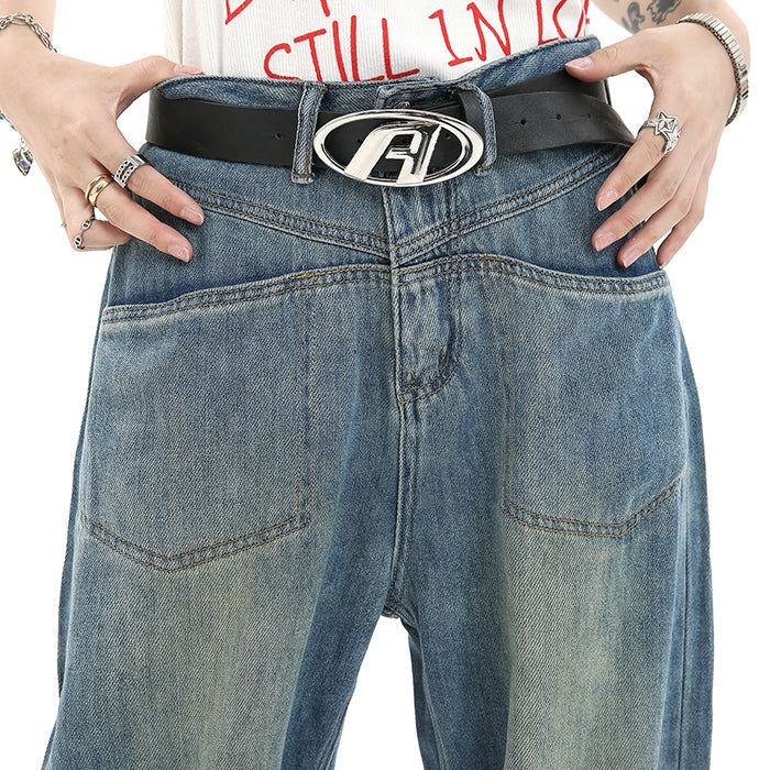 VILZSTUDIOS Wide-leg denim jeans for streetwear fashion