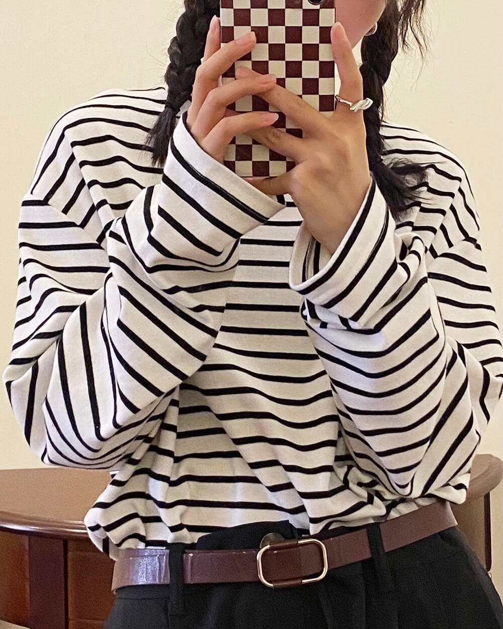 VILZSTUDIOS Relaxed striped turtleneck long sleeve from VILZSTUDIOS