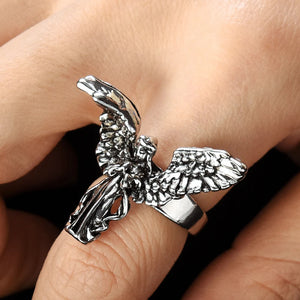 VILZSTUDIOS Adjustable ring with an angel design