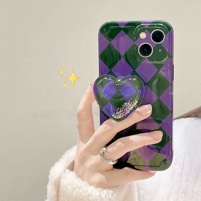 VILZSTUDIOS Stylish phone case featuring argyle heart design