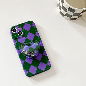 VILZSTUDIOS Stylish phone case featuring argyle heart design