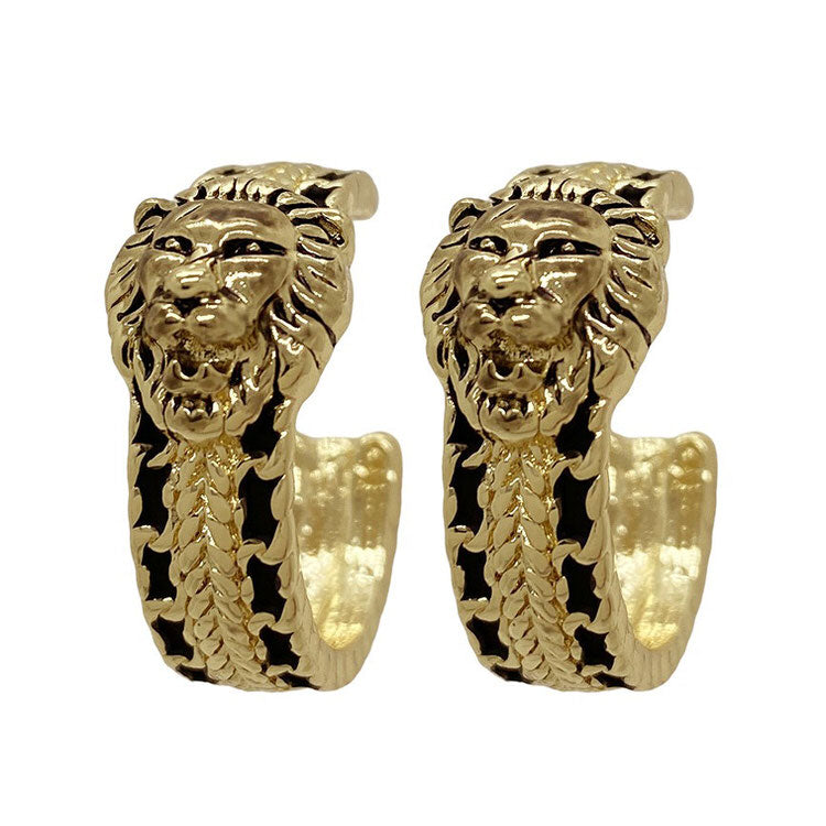 VILZSTUDIOS Lion hoop earrings in vintage style