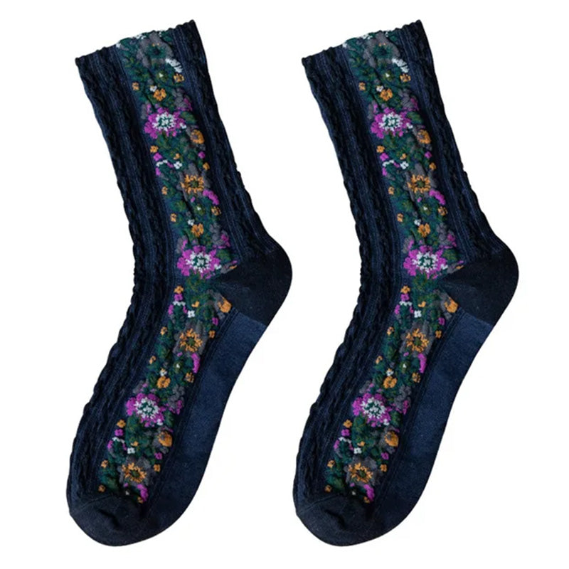 VILZSTUDIOS Embroidered floral socks for stylish outfits