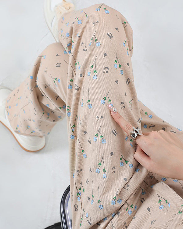 VILZSTUDIOS Floral aesthetic trousers for trendy fashion