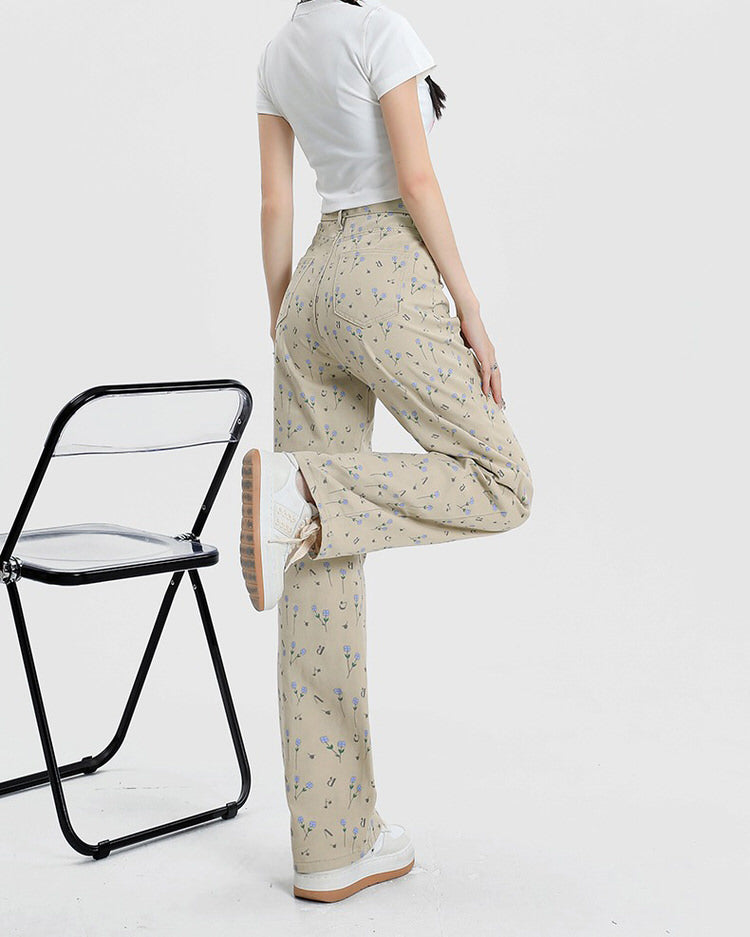 VILZSTUDIOS Floral aesthetic trousers for trendy fashion