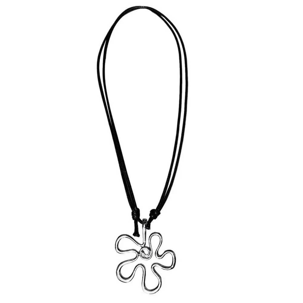 VILZSTUDIOS Stylish floral pendant necklace with a black cord