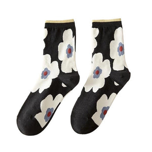 VILZSTUDIOS Stylish retro floral socks for streetwear fashion