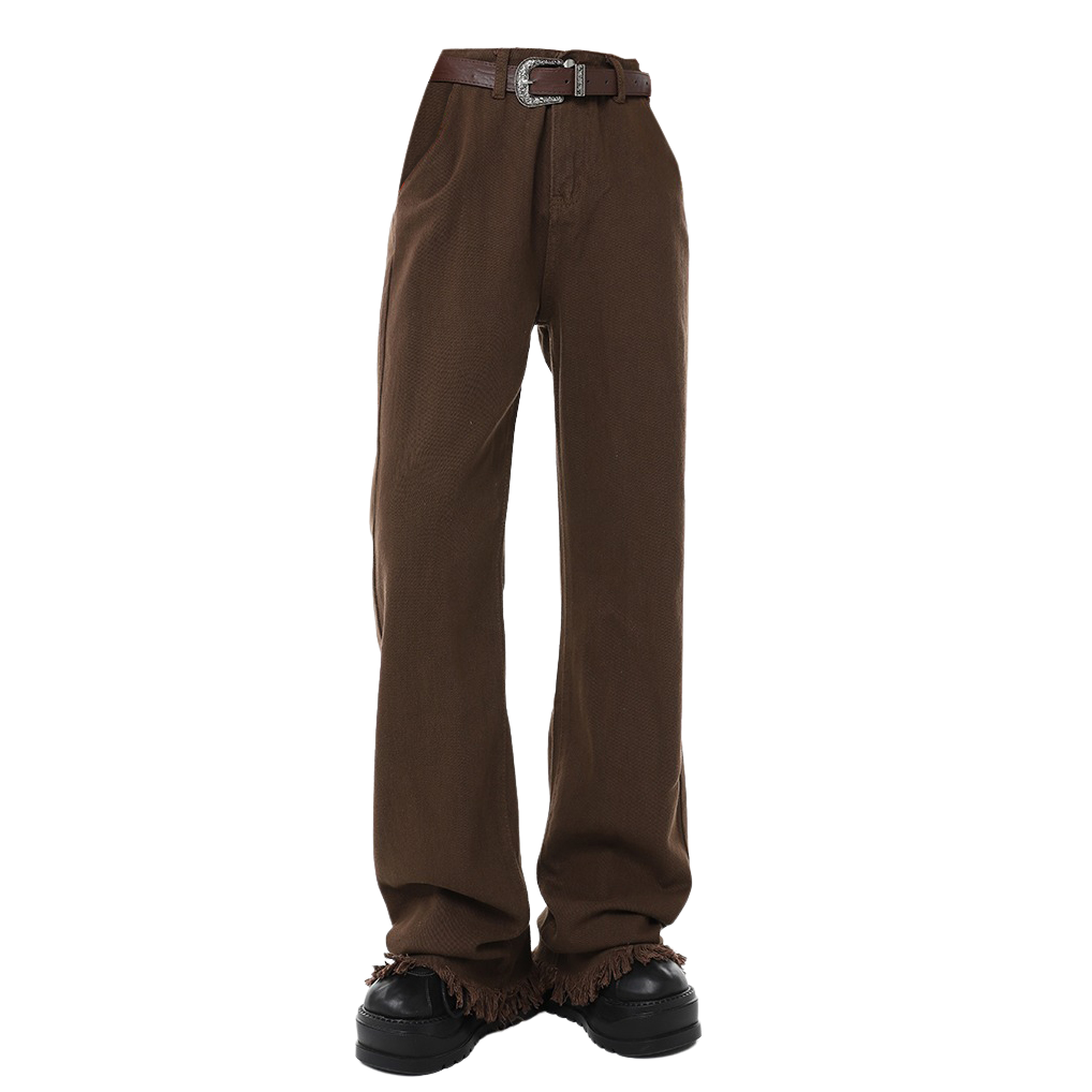 VILZSTUDIOS Retro fringe flare jeans for stylish streetwear