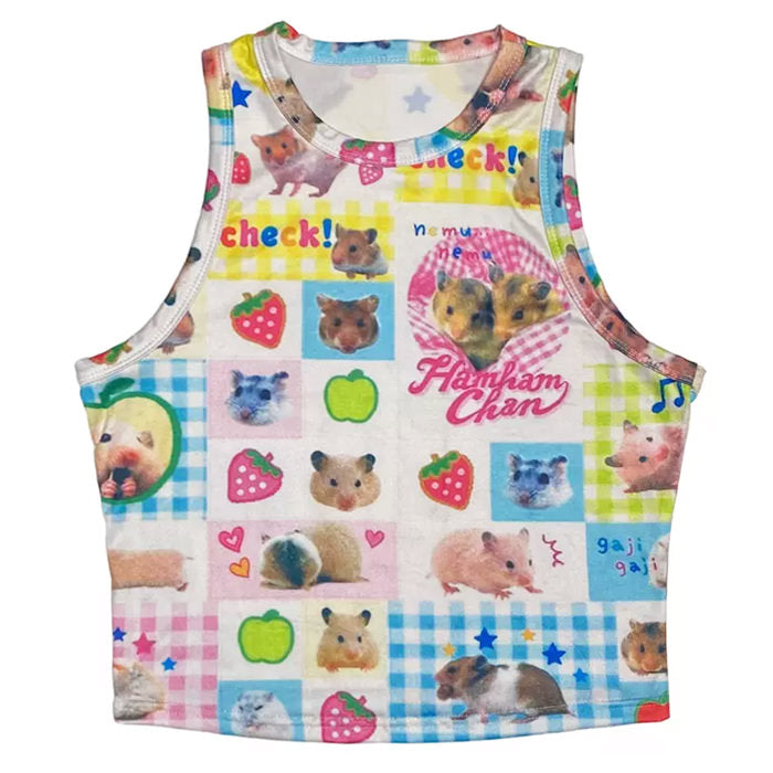 VILZSTUDIOS Graphic baby tee featuring a hamster print for casual style