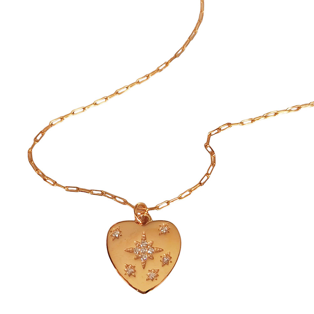 VILZSTUDIOS Heart coin pendant necklace in layered design